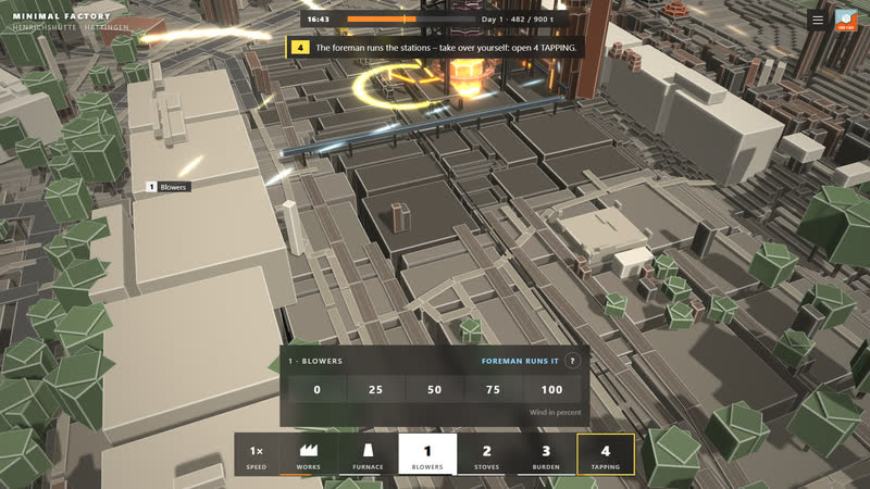Minimal Factory: station 1 blowers.