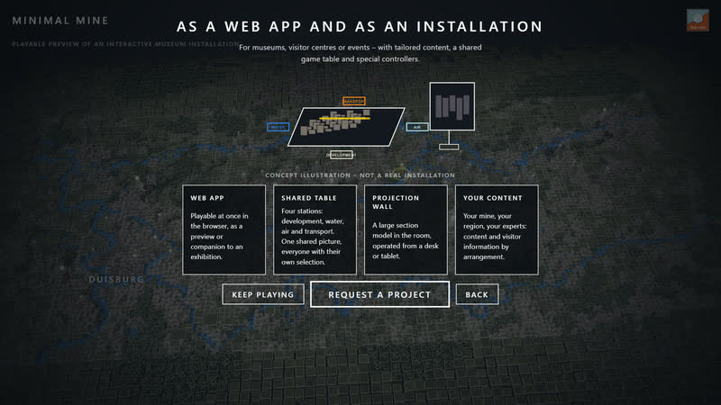 Minimal Mine 0.5: as a web application and as an installation.