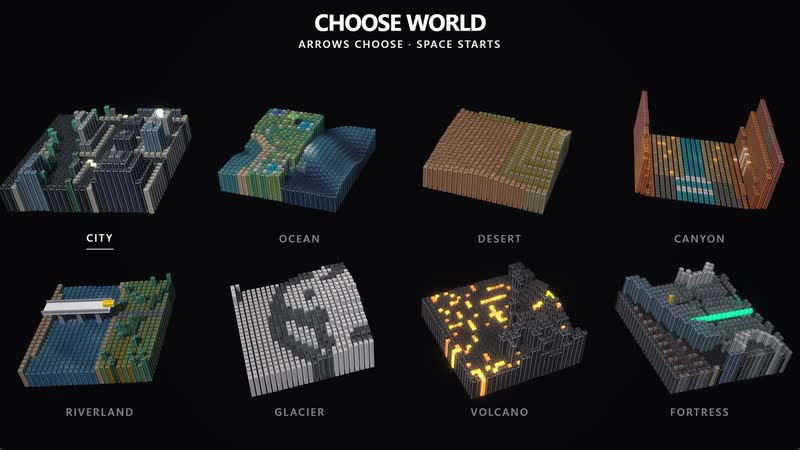 Minimal Raid: choose a world – the eight worlds.