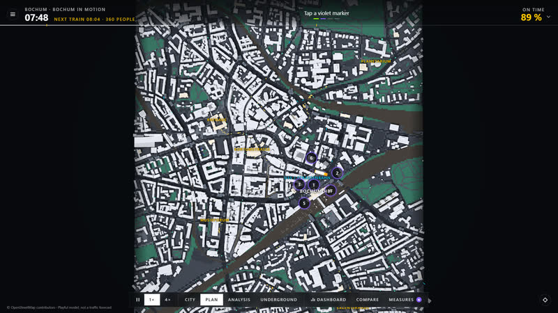 Minimal City: top view with dashboard.